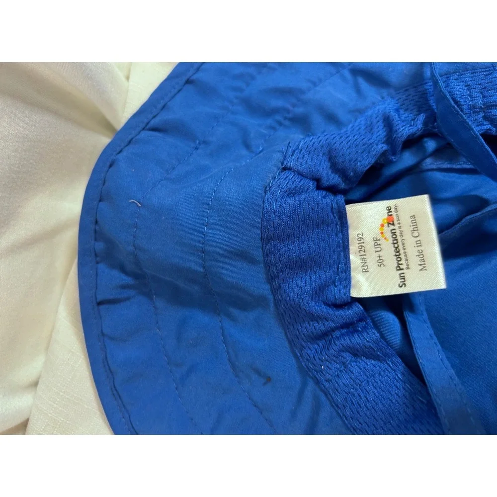 Sun Protection Zone Safari Hat OS Blue Shark Print UPF 50+ Kids